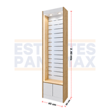 Exhibidor Comercial Slatwall con Iluminación y Gabinete para Tiendas 240×60×30cm KW-028-60