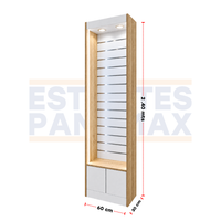 Exhibidor Comercial Slatwall con Iluminación y Gabinete para Tiendas 240×60×30cm KW-028-60