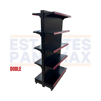 Góndola Doble Lado Perforado Negro 5 Niveles 230x120x70cm 125kg/nivel PMX-7003-D