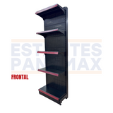 Góndola Frontal Perforado Negro 5 Niveles 230x70x35cm 125kg/nivel PMX-7003-F