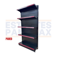 Góndola Pared Perforado Negro 5 Niveles 230x120x35cm 125kg/nivel PMX-7003-P