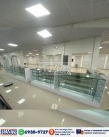 Vitrina de MDF Blanco 3 Niveles de Vidrio Templado 110x100x50cm BNM5-5