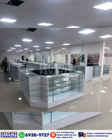 Vitrina de MDF Blanco 3 Niveles de Vidrio Templado 110x100x50cm BNM5-5