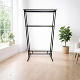 Perchero Exhibidor de Ropa Metal Negro 220x120x60cm XBH-CR14