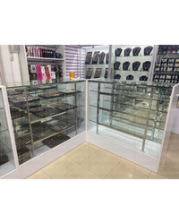 Vitrina de MDF Blanco 3 Niveles de Vidrio Templado 110x120x50cm KW-002-120CM