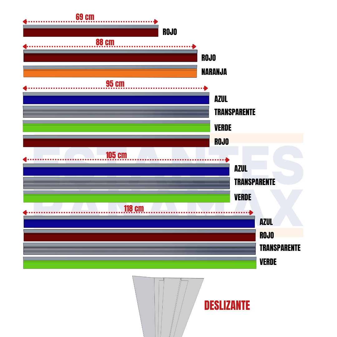 Porta Precios Deslizantes para Góndolas Calidad Fuerte 69cm a 118cm PMX-1292