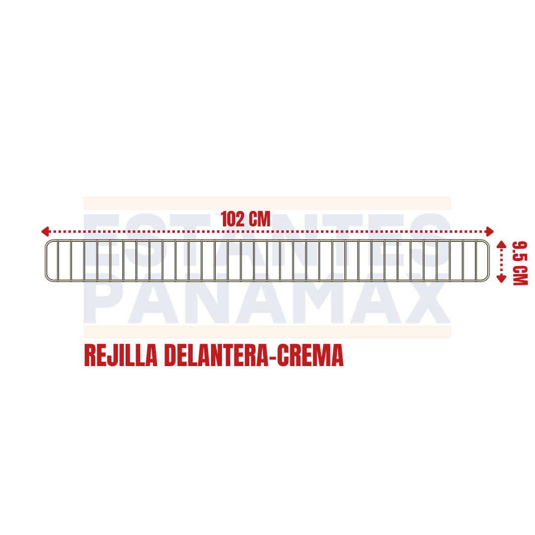 Rejilla de Hierro Delantera Crema 9.5x102cm RD102-CR