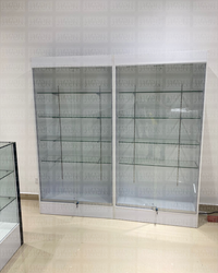 Vitrina Vertical de MDF Blanco con LED 4 Niveles 200x100x35cm KW-019