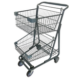 Carretilla de Supermercado Metálica de 2 Niveles Gris PMX-1254
