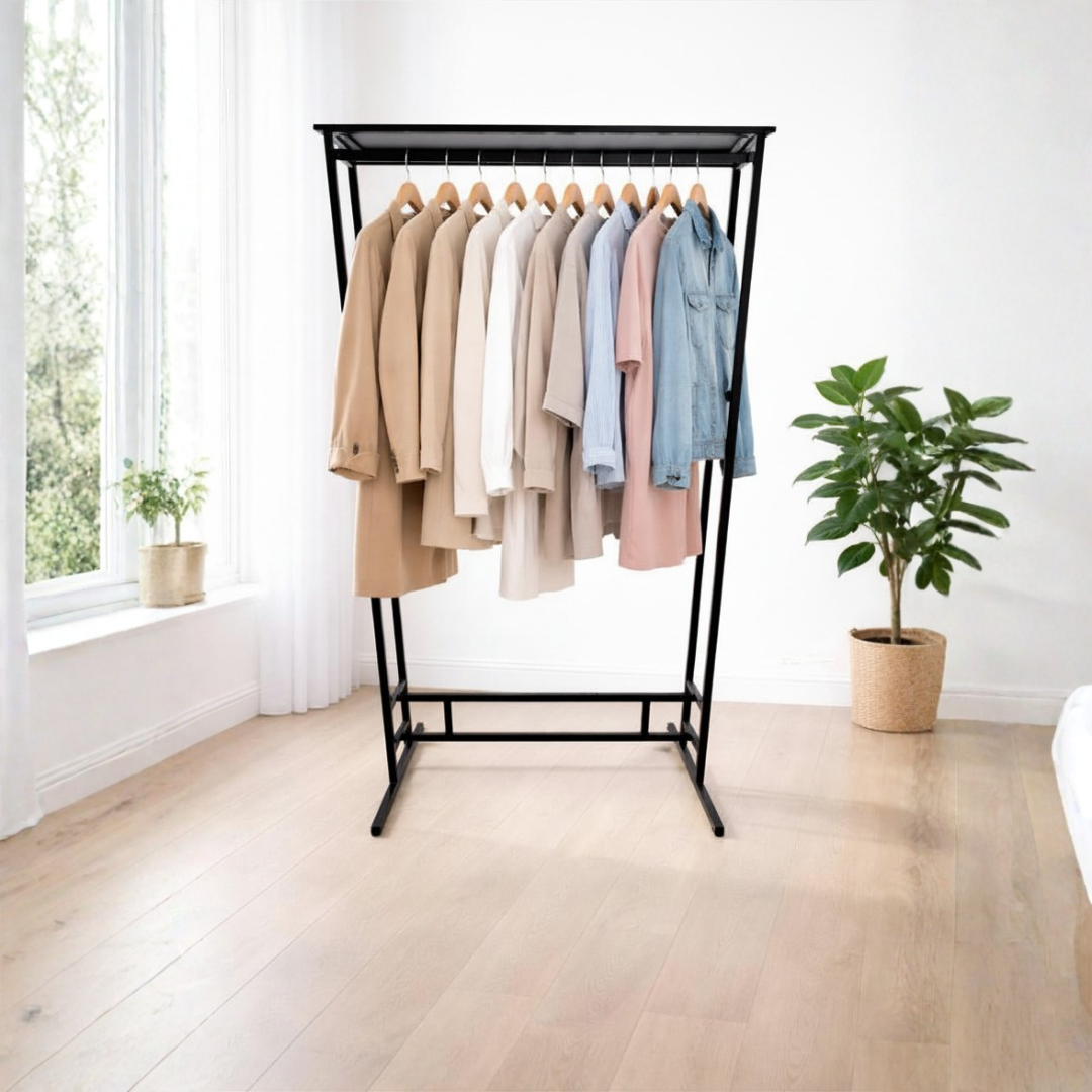 Perchero Exhibidor de Ropa Metal Negro 220x120x60cm XBH-CR14