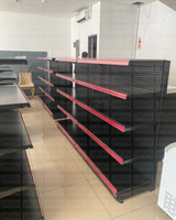 **MODELO ECONÓMICO** Góndola Pared Perforado Negro 5 Niveles 180x120x50cm 75kg/nivel PMX-3002-P