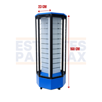 Vitrina Vertical con Rueditas con Slatwall Tabla Ranurada 160X55cm Alto KW-026