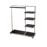Perchero Exhibidor de Ropa Metal Cromado con Negro 140x120x45cm XBH-CR15