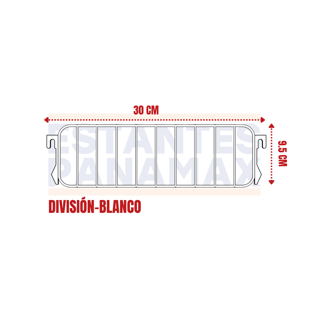 División de Hierro Blanco 9.5x30cm DIV30-BL