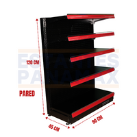 Góndola Pared Perforado Negro 120x90x45cm 75kg/nivel PMX-1112