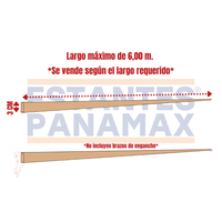 Se Vende por Mt. de Largo Barra Crema para Riel o Góndolas PMX-1382