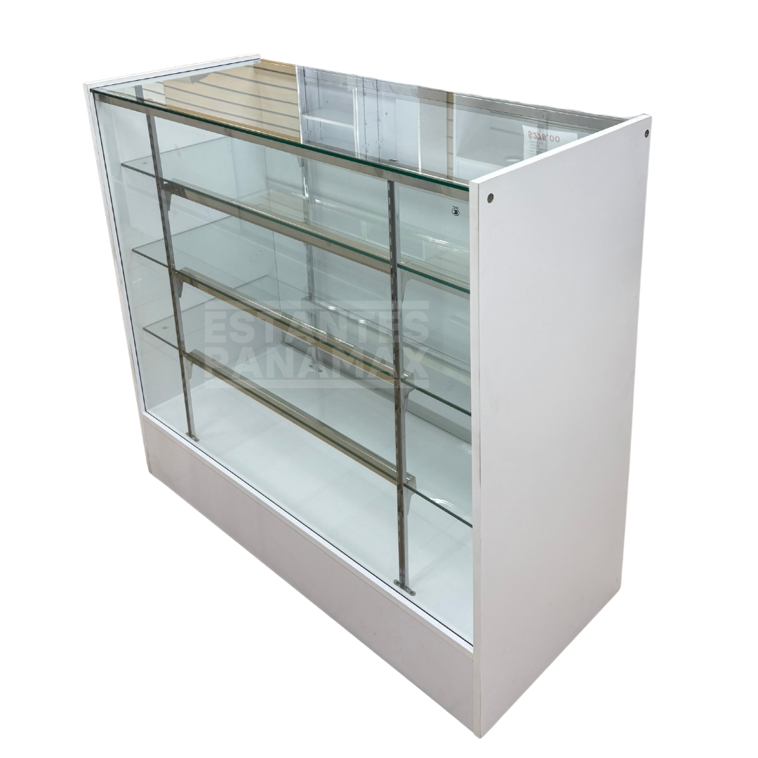 Vitrina de MDF Blanco 3 Niveles de Vidrio Templado 110x100x50cm BNM5-5