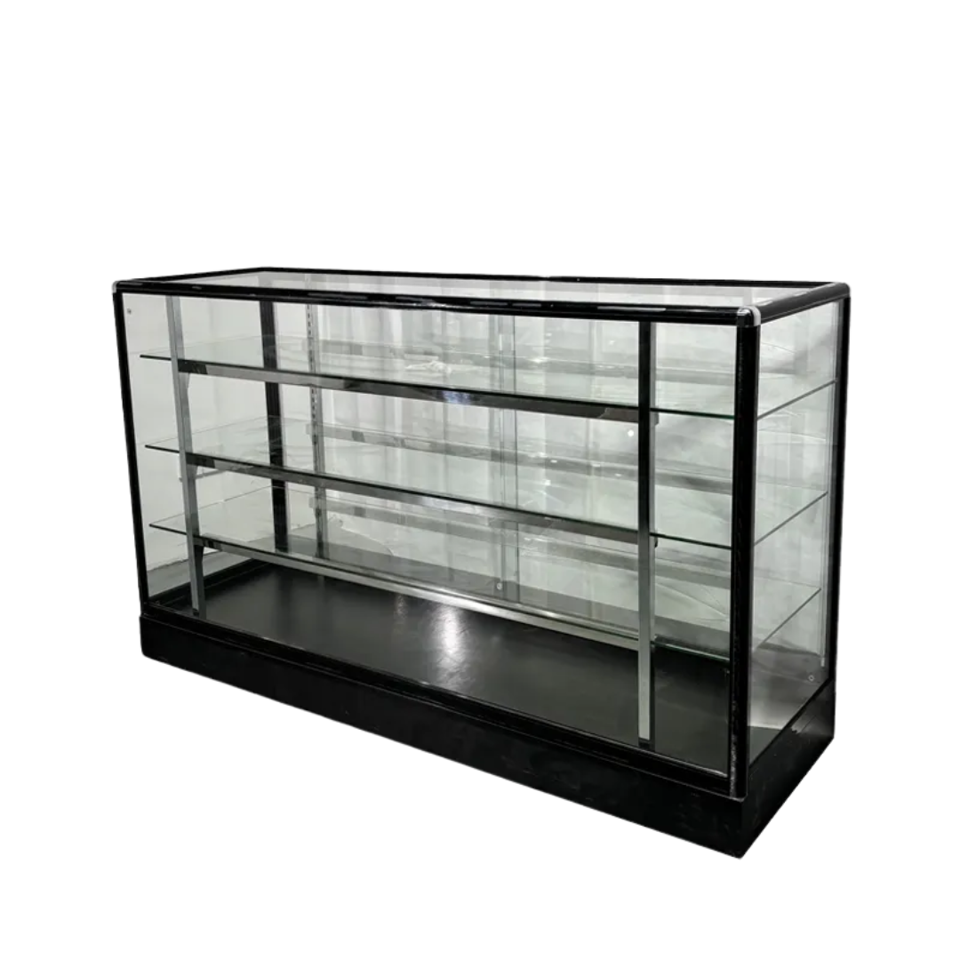 Vitrina de Aluminio Negro 3 Niveles Vidrio Templado 105x150x60cm KW-011-150