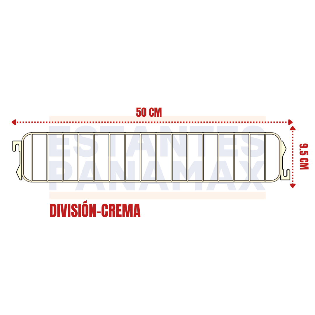 División de Hierro Crema 9.5x50cm DIV50-CR