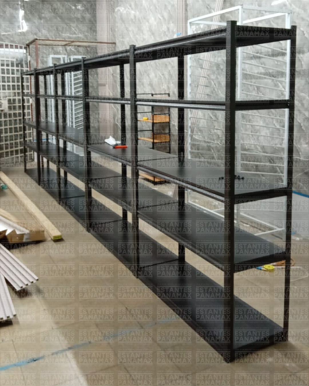 Rack Metálico Doméstico de 5 Niveles de Tabla 100kg por Nivel en Color Negro R-D-P