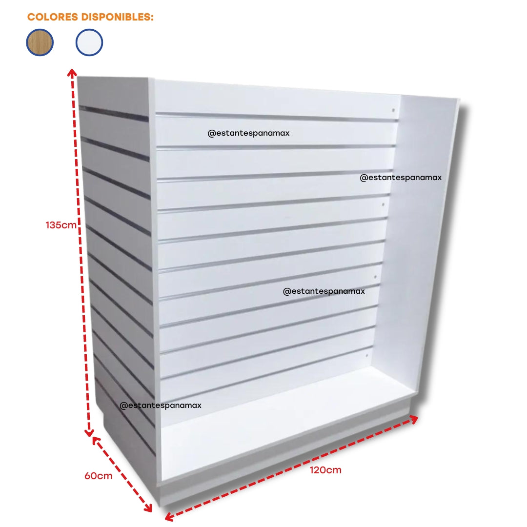 Isla de MDF de 4 Lados Ranurado con Ruedas, Frenos & Refuerzos de Aluminio KD-004