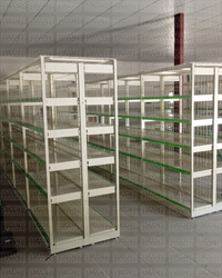 Góndola Doble de Malla Crema Tipo Cuadrado 200x120x80cm 6 Niveles 225kg/nivel PMX-1150