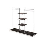 Perchero Exhibidor de Ropa Metal Cromado con Negro 140x155x45cm XBH-CR16