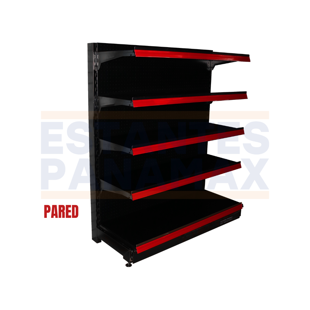 Góndola Pared Perforado Negro 5 Niveles 150x120x50cm 150kg/nivel PMX-1177