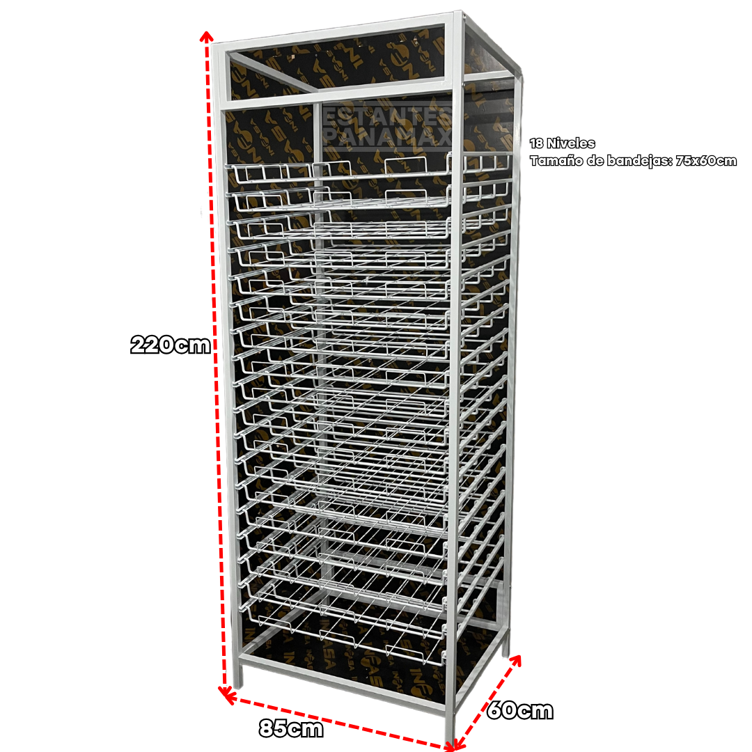 Estante Metálica para Cartulina de 18 Niveles Blanco C-18