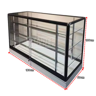 Vitrina de Aluminio Negro con Base Blanco 3 Niveles Vidrio Templado 105x183x60cm KW-011-183