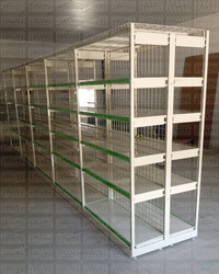 Góndola Doble de Malla Crema Tipo Cuadrado 200x120x80cm 6 Niveles 225kg/nivel PMX-1150
