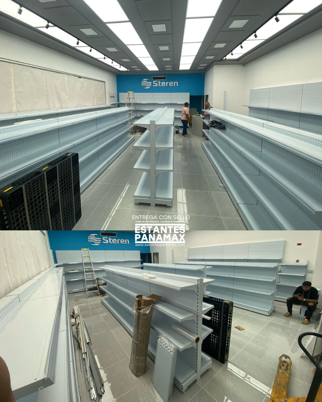 Góndola Pared Perforado Blanco 5 Niveles 230x120x35cm 125kg/nivel PMX-1191
