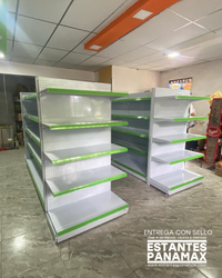**MODELO ECONÓMICO** Góndola Frontal Perforado Blanco 5 Niveles 180x100x50cm 75kg/nivel PMX-3003-F