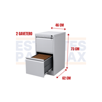 Archivador 2 Gavetas Metálico Gris con Cerradura con Llave 73x46x62cm KY-G081-02