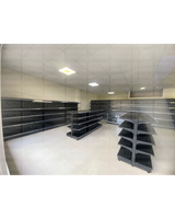 **CALIBRE MEDIO** Góndola Pared Perforado Negro 5 Niveles 180x120x50cm 150kg/nivel PMX-1078