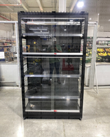 Marco de Puerta de Vidrio con Cerradura para Góndolas Negro de 100cm & 120cm de largo PMX-1255 / PMX-1256