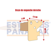 Brazo para Barras Cremas Compatible con Góndolas Americano Derecho e Izquierdo PMX-1384