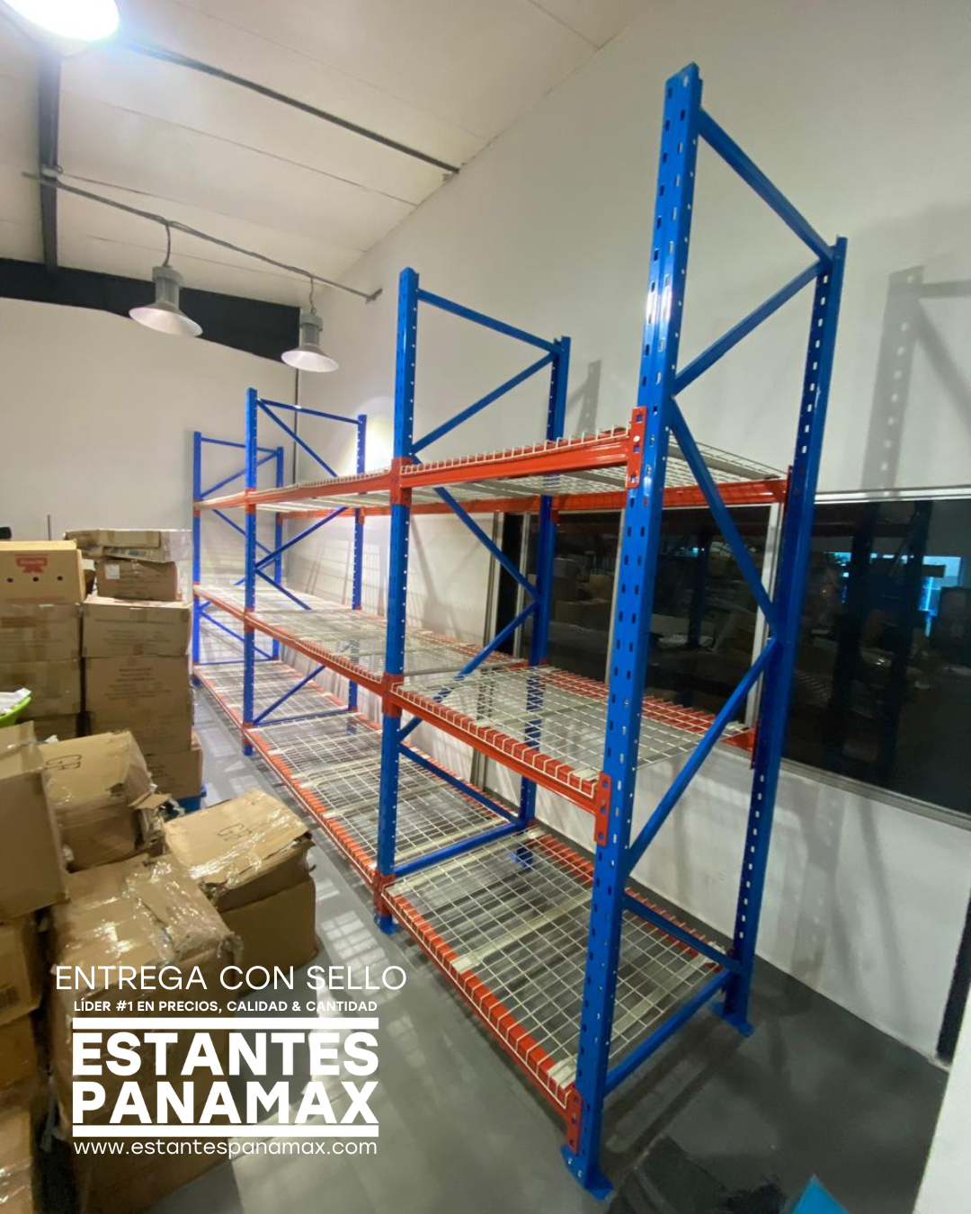 Rack de Bodega de Carga Pesada 1000kg/Nivel con Mallas 240x100cm PMX-1094 1 Tonelada. ***SE VENDE POR PIEZAS***