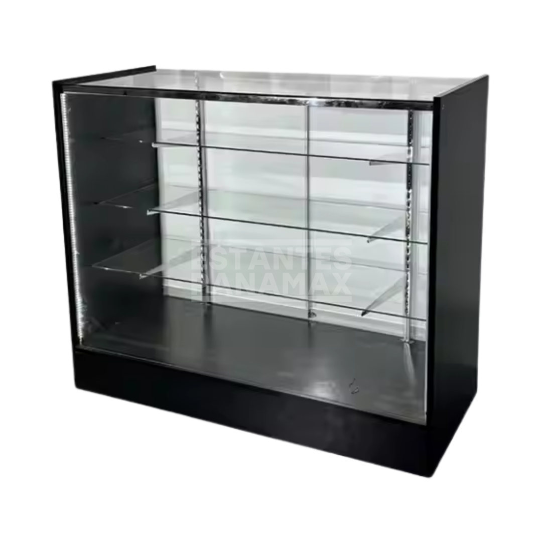 Vitrina de MDF Negro 3 Niveles de Vidrio Templado 110x100x50cm BNM5-5