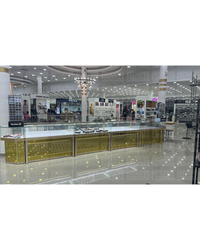 Esquinero para Joyería Color Dorado con LED y Cerradura con Llaves 110x60x60cm KW-025