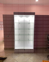 Vitrina Vertical de MDF Blanco con LED 4 Niveles 200x100x35cm KW-019