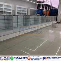 Vitrina de MDF Blanco 3 Niveles de Vidrio Templado 110x100x50cm BNM5-5