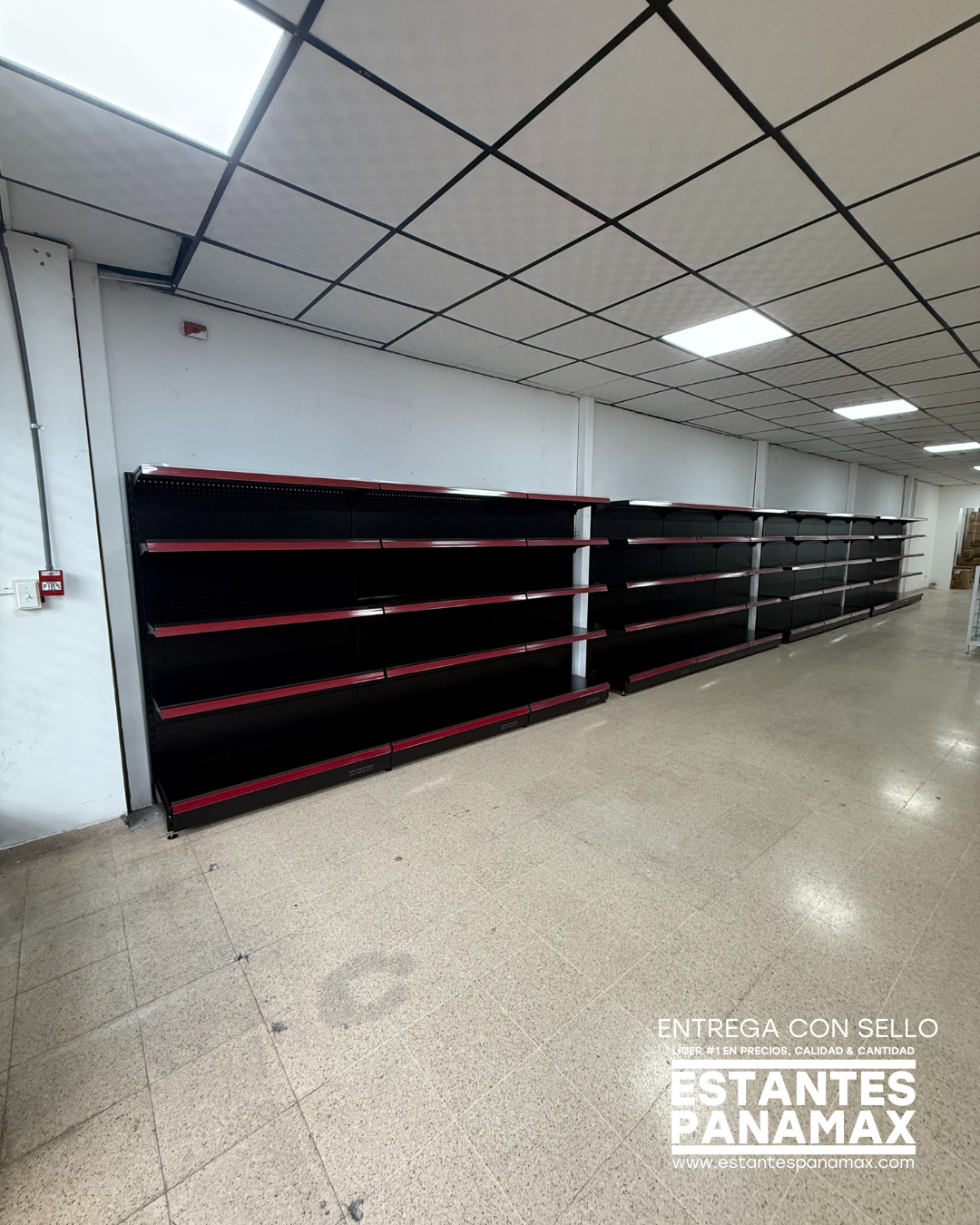 **CALIBRE MEDIO** Góndola Pared Perforado Negro 5 Niveles 180x120x50cm 150kg/nivel PMX-1078