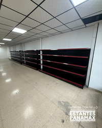 **CALIBRE MEDIO** Góndola Pared Perforado Negro 5 Niveles 180x120x50cm 150kg/nivel PMX-1078