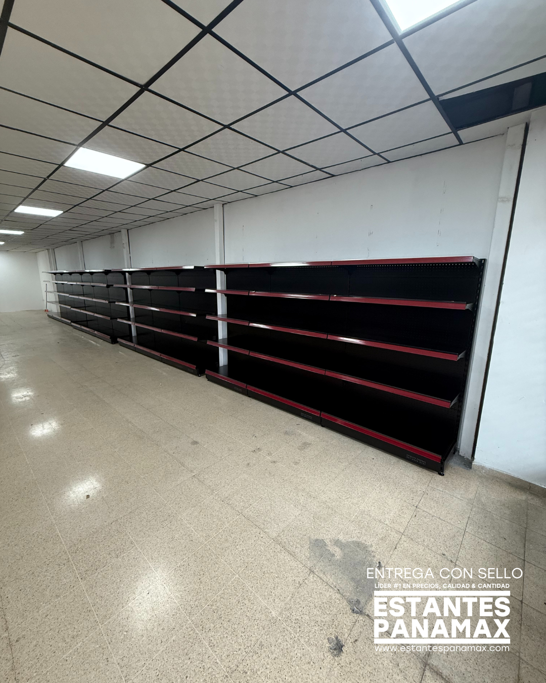**CALIBRE MEDIO** Góndola Pared Perforado Negro 5 Niveles 180x120x50cm 150kg/nivel PMX-1078