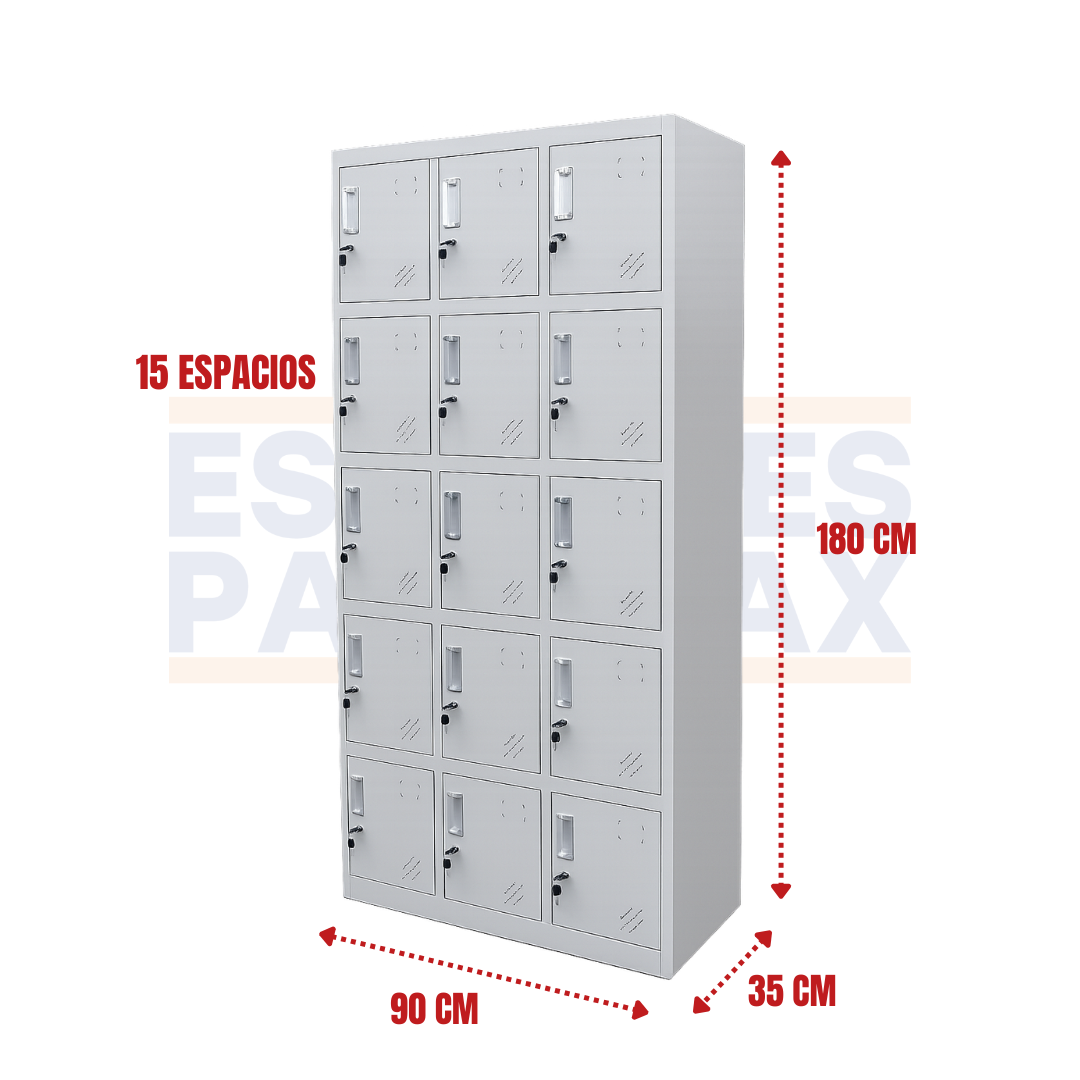 Locker Casillero Metálico de 15 Casillas con Cerradura con Llave 180x90x35cm KY-G034