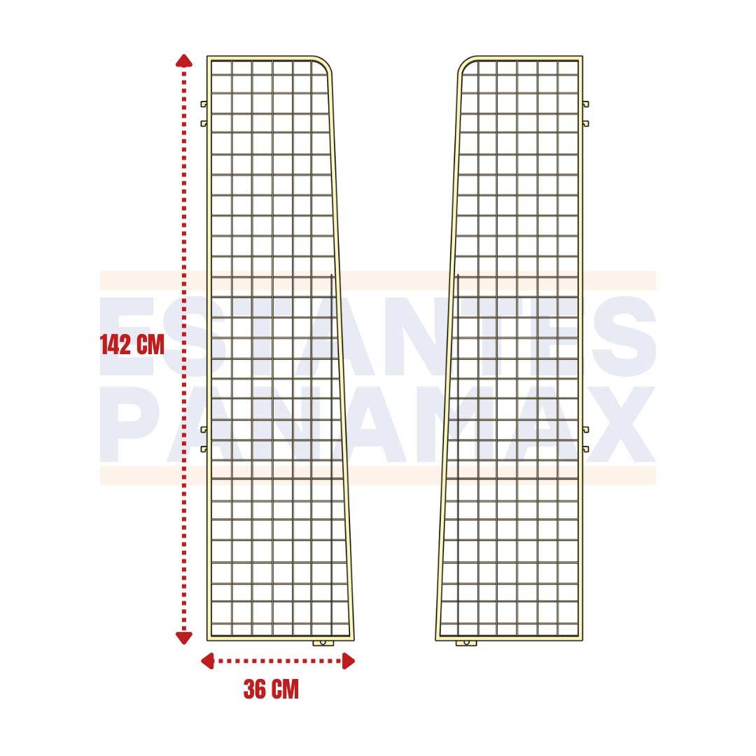 Set 2 Mallas Laterales de Hierro Crema 142x36cm para Góndolas PMX-1378