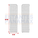 Set 2 Mallas Laterales de Hierro Blanco 162x43cm para Góndolas PMX-1422