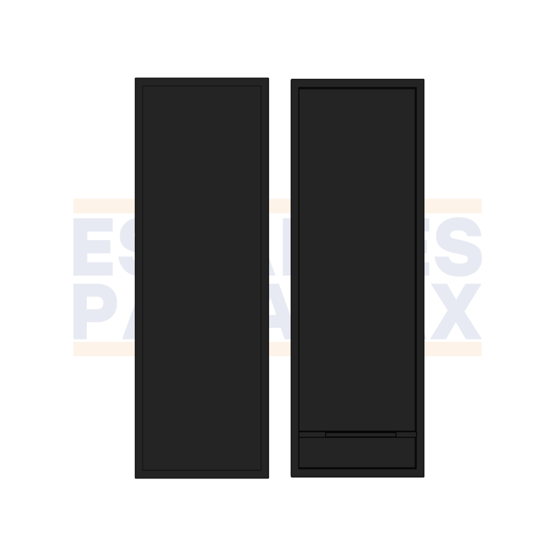 Par de 2 Piezas de Planchas Laterales Negro para Góndolas de 1.20m Alto 120x40cm PMX-1415