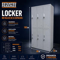 Locker Casillero Metálico de 6 Casillas con Cerradura con Llave 180x90x42cm KY-G029